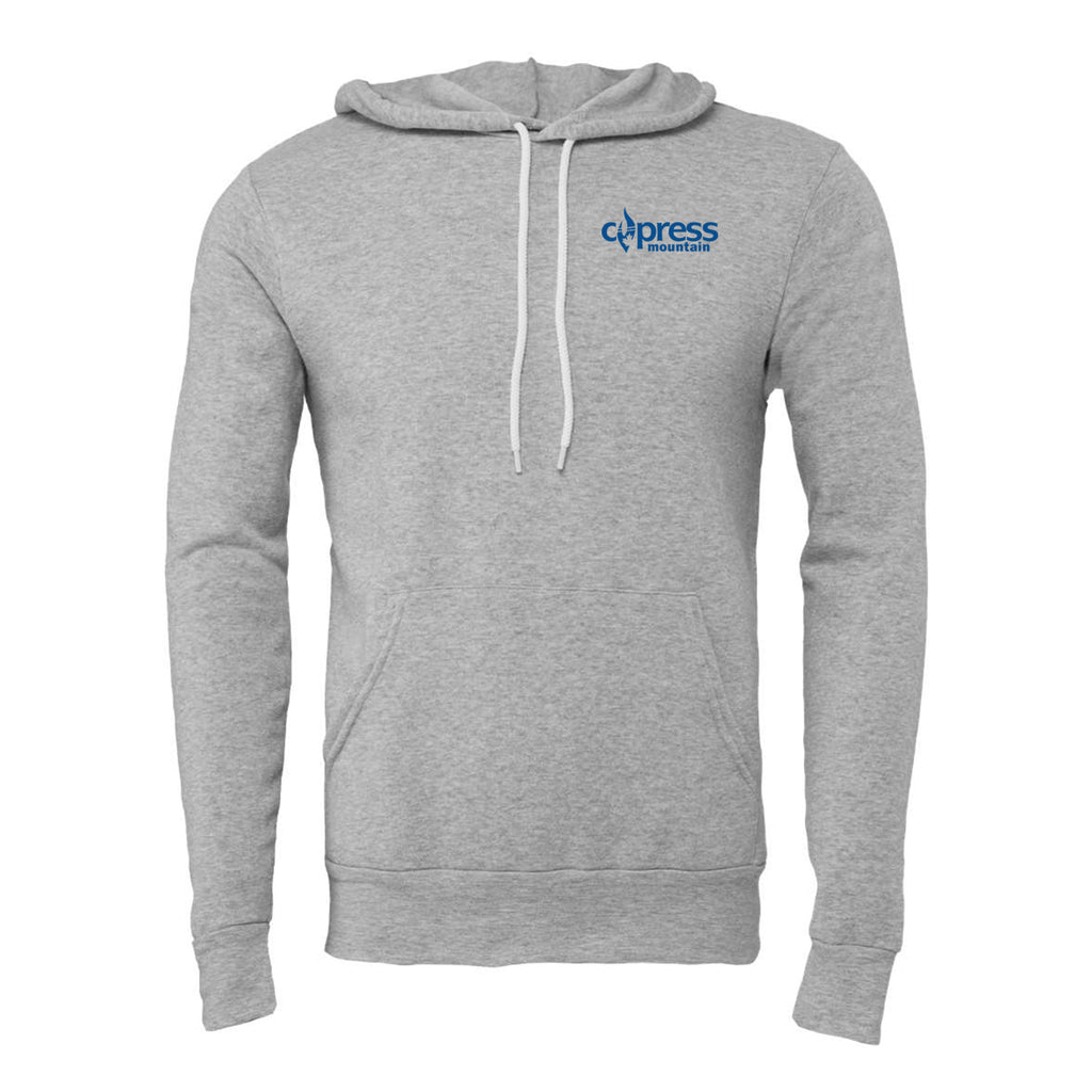 Cypress Mountain Logo 2 Blue Ink -- Pullover Hooded Sweatshirt Athletic Heather