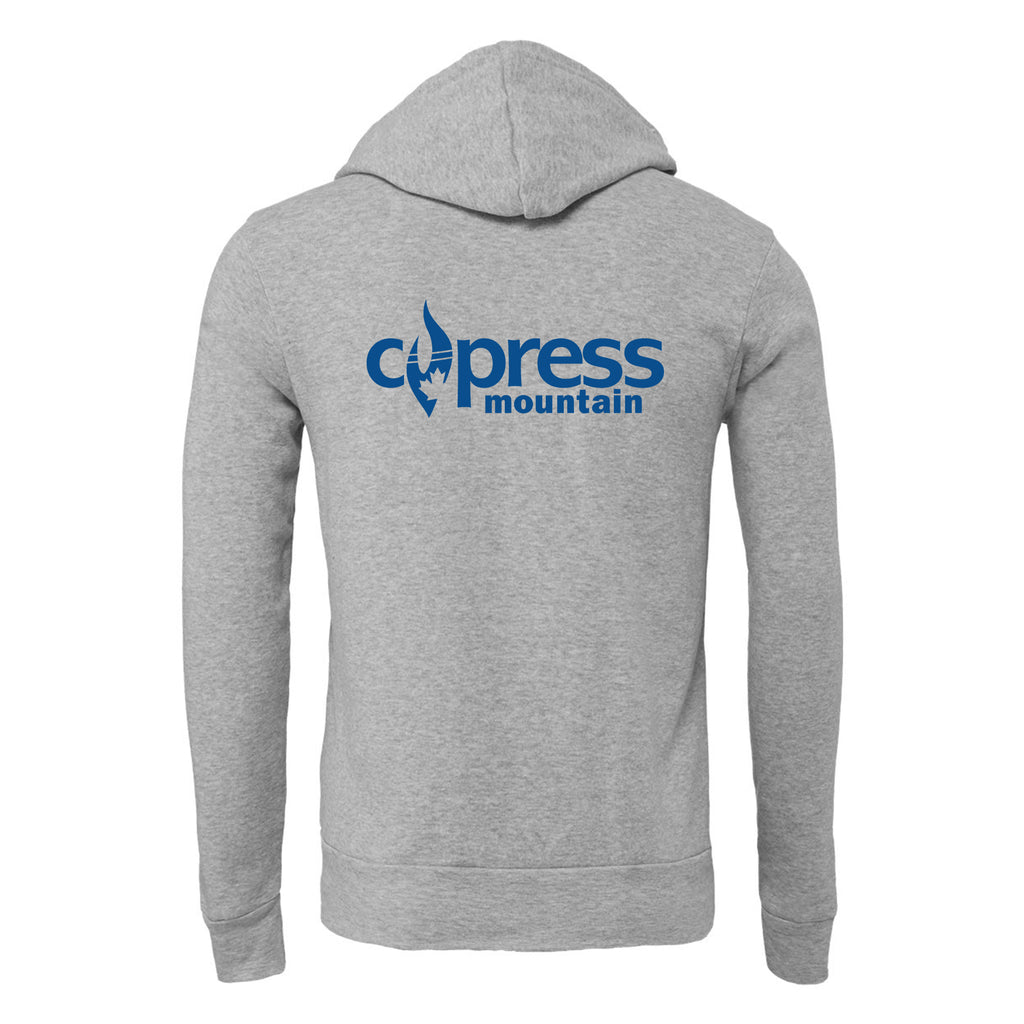 Cypress Mountain Logo 2 Blue Ink -- Pullover Hooded Sweatshirt Athletic Heather