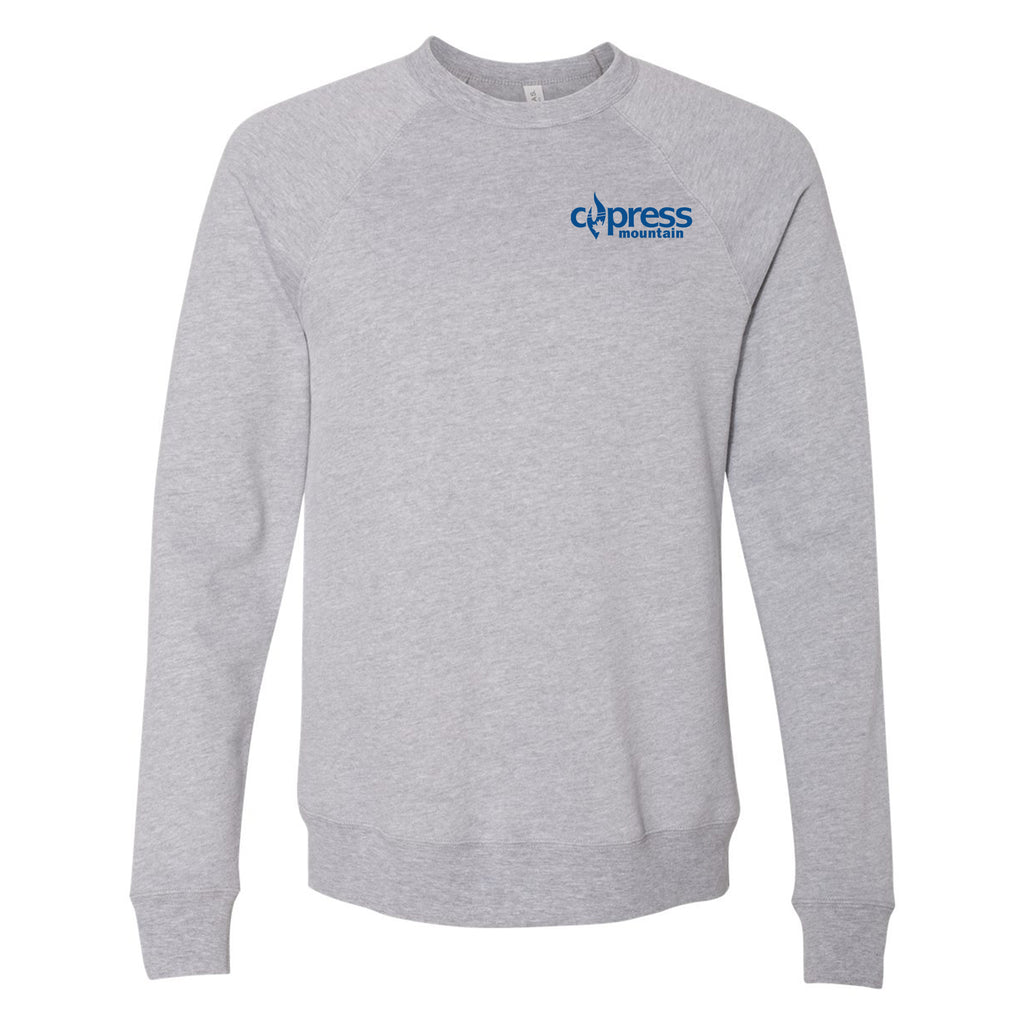 Cypress Mountain Logo 2 Blue Ink -- Crewneck Sweatshirt Athletic Heather