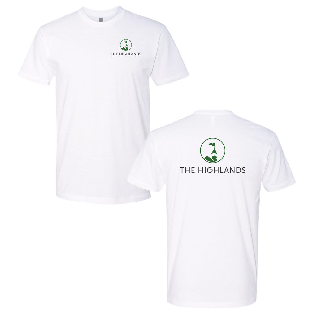 The Highlands Logo 2 Green Ink -- Short Sleeve White