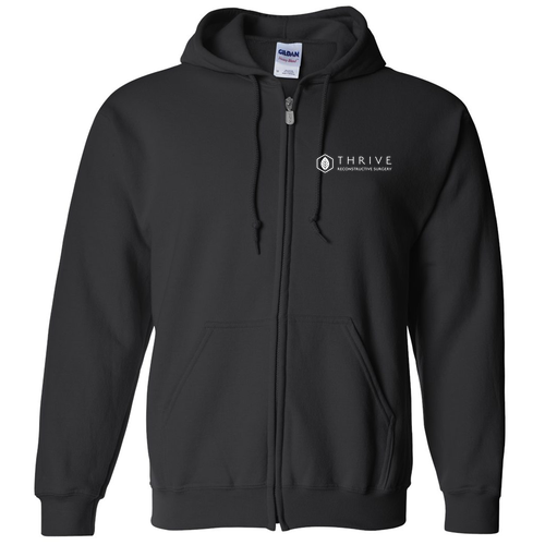 Gildan Full Zip Hooded Sweatshirt -- Black