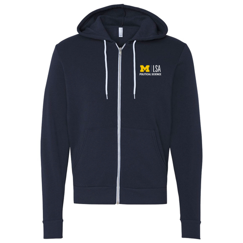 Mens/Unisex Bella Canvas Soft Full-Zip Hooded Sweatshirt -- Navy