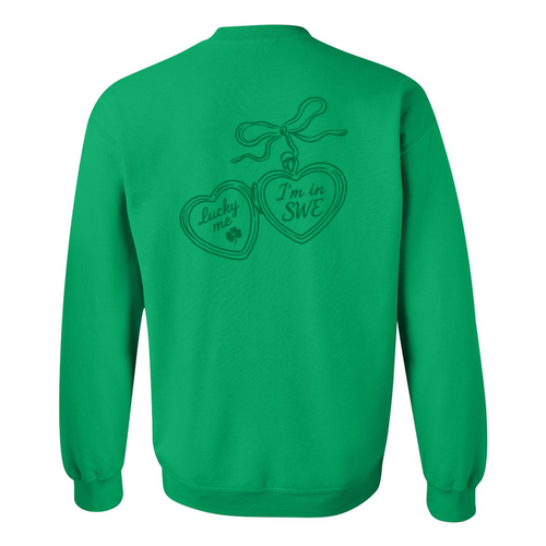 Gildan Heavy Blend Crew Neck Sweatshirt -- Irish Green Locket Design