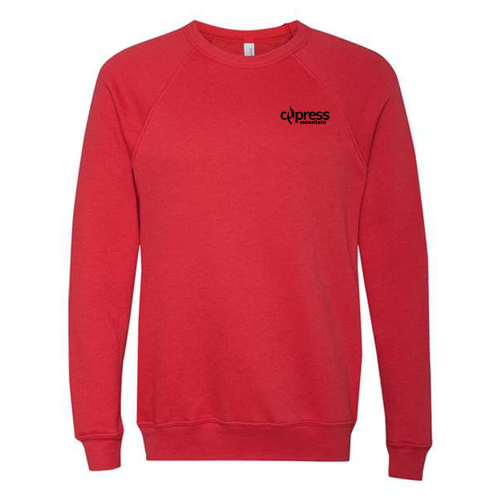 Cypress Mountain Logo 2 Black Ink -- Crewneck Sweatshirt Red
