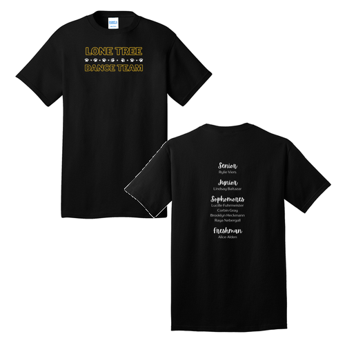 Port and Company 5.4 oz Cotton T-Shirt With Names-- Jet Black