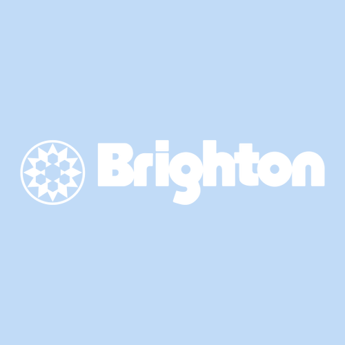 Brighton Logo 2 White Ink -- Short Sleeve Light Blue