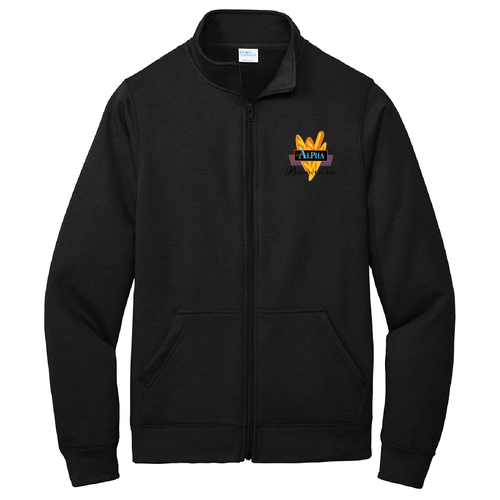 Port and Company Core Fleece Cadet Full-Zip Sweatshirt -- Jet Black