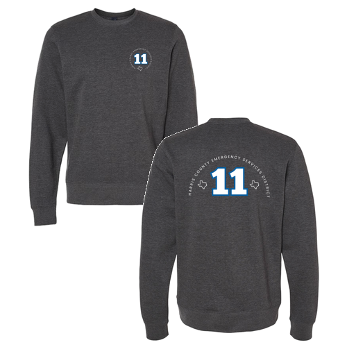 J. America BTB Fleece Crew -- Charcoal Heather