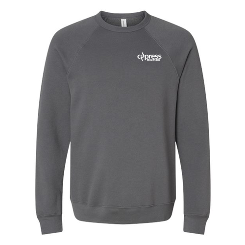 Cypress Mountain Logo 2 White Ink -- Crewneck Sweatshirt Asphalt