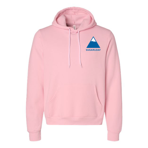Sugarloaf Logo 2 Blue Ink -- Pullover Hooded Sweatshirt Pink