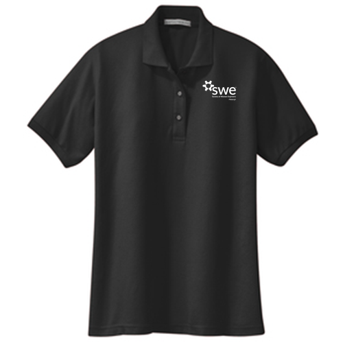 Port Authority Ladies Silk Touch Sport Shirt. -- Black