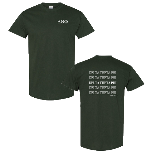 Delta Theta Phi Heavy Cotton Basic T-Shirt -- Front & Back Print