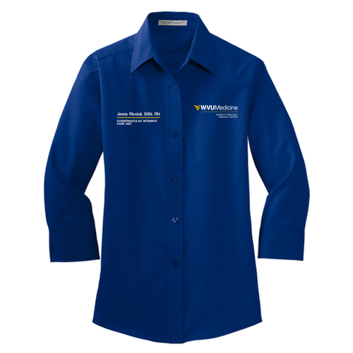 Garrett Regional Medical Center Port Authority Ladies 3/4-Sleeve Easy Care Shirt -- Royal