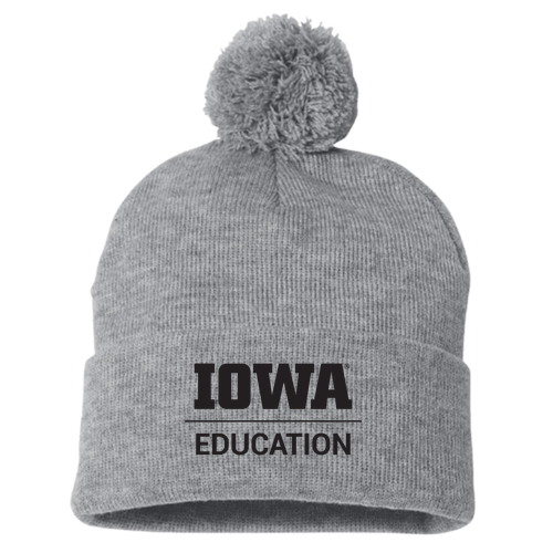 Sportsman Pom Pom Knit Hat -- Heather Grey