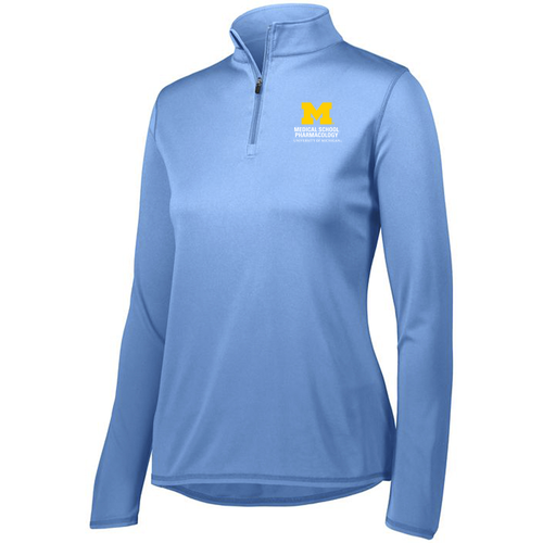 Ladies Augusta Lightweight Attain Quarter Zip Pullover -- Columbia Blue