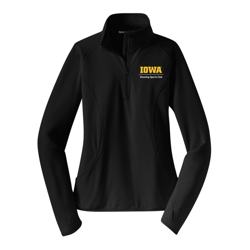 Embroidered Sport Tek Ladies Sport Wick Stretch Half Zip Pullover -- Black