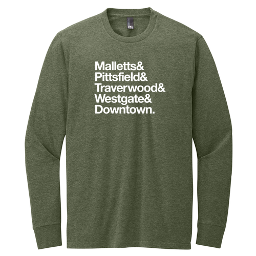 District Perfect Blend CVC Long Sleeve Tee -- Heathered Olive, Ampersand