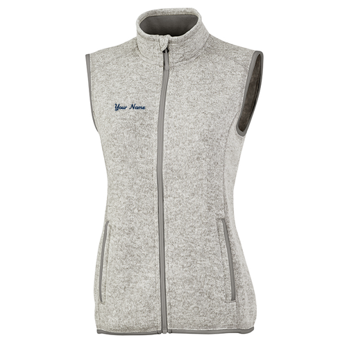 Ladies Charles River Pacific Heathered Vest -- Light Grey Heather