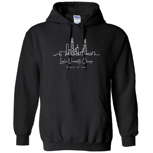 Chicago Skyline Hoodie -- Black
