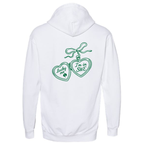 Comfort Colors Unisex Garment-Dyed Hooded Sweatshirt -- White Locket Design