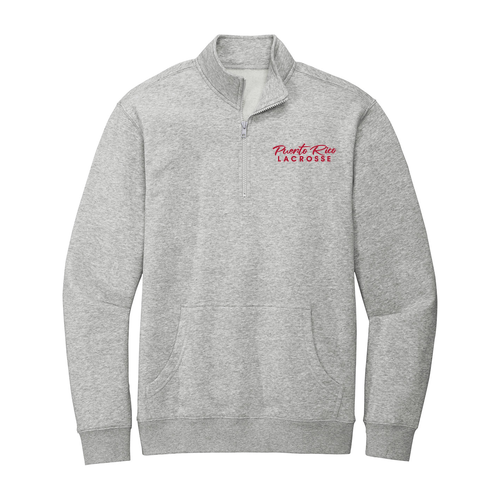Taino Symbol 1 / 4-Zip Sweatshirt -- Light Heather Grey