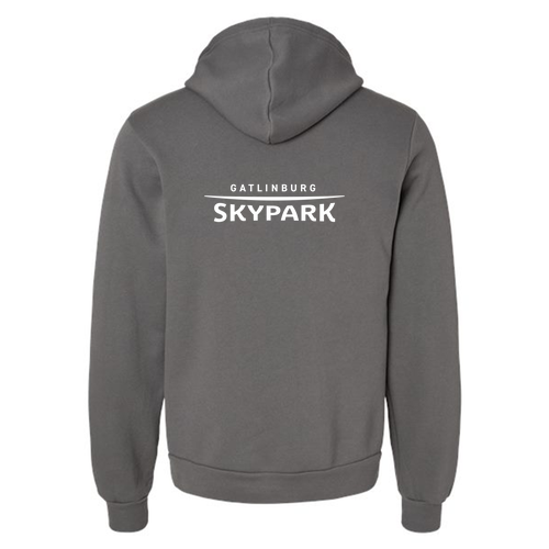Gatlinburg Skypark Logo 2 White Ink -- Pullover Hooded Sweatshirt Asphalt