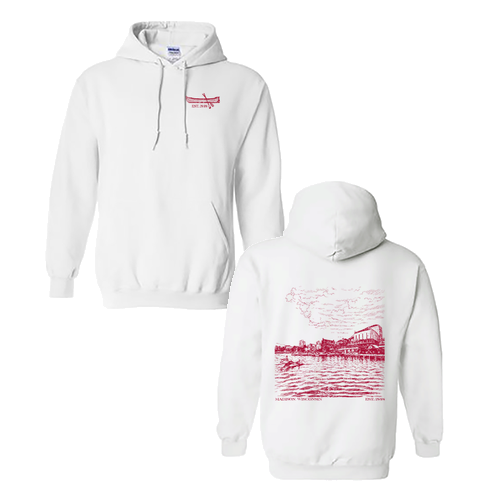 Gildan Heavy Blend White Hooded Sweatshirt