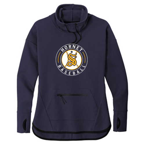 Sport-Tek Ladies Triumph Cowl Neck Pullover -- Navy