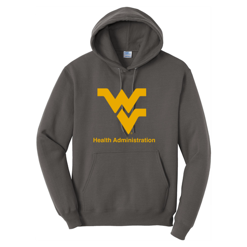 Screen Printed Port and Company Core Fleece Pullover Hooded Sweatshirt -- Charcoal