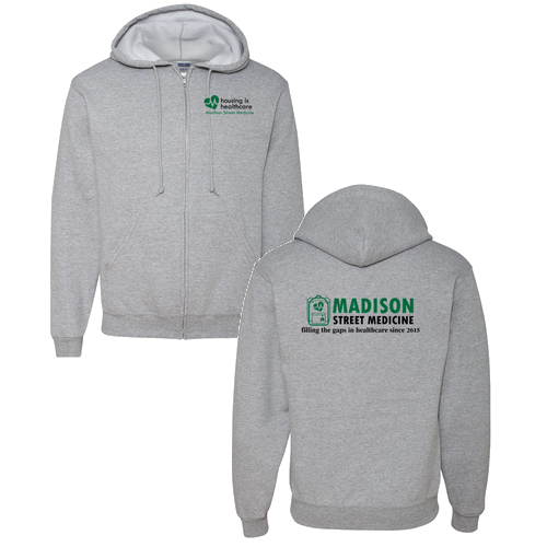 Jerzees Full Zip Hooded Sweatshirt -- Athletic Heather