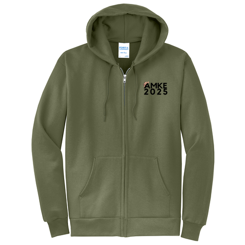 Port and Company Classic Full Zip Hooded Sweatshirt -- Olive Drab Green