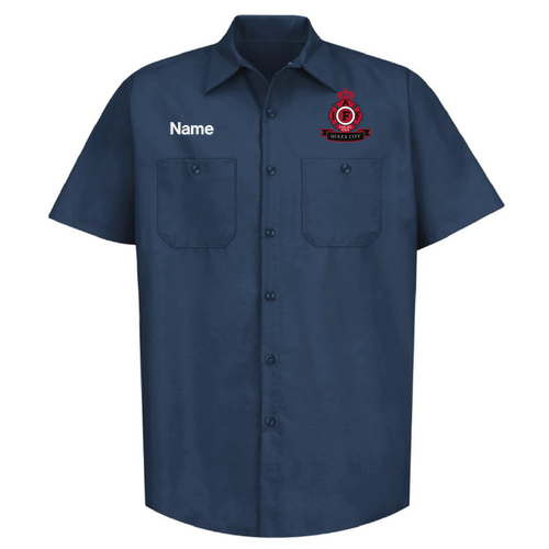 Navy Blue Red Kap Industrial Short Sleeve Work Shirt