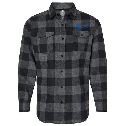 [HIDE] Burnside Yarn Dyed Long Sleeve Flannel Shirt -- Charcoal / Black