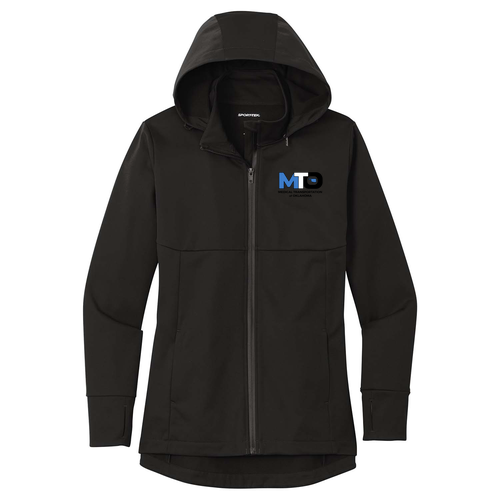 Women's Sport-Tek® Hooded Soft Shell Jacket -- Deep Black