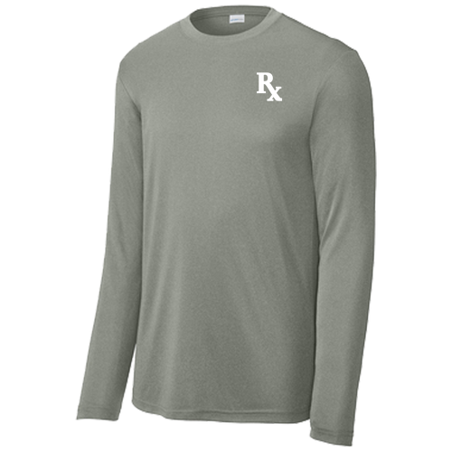 Mens/Unisex Sport Tek Long Sleeve Competitor Wicking Tee -- Grey Concrete Heather