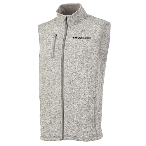 Embroidered Charles River Men's Pacific Heathered Vest -- Light Grey Heather