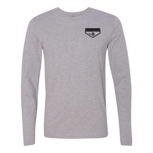 Boyne Mountain Logo 2 Black Ink -- Long sleeve Heather Grey