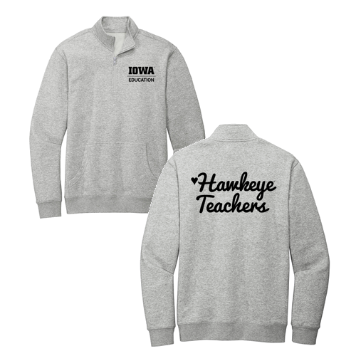 Hawkeye Teacher District V.I.T. Fleece 1 / 4-Zip -- Light Heather Grey