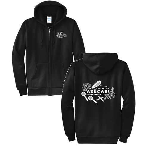 Mens Classic Full Zip Hooded Sweatshirt -- Jet Black