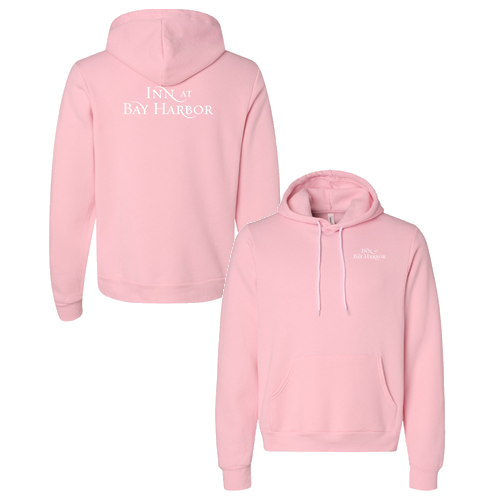 Inn at Bay Harbor 1 color White left chest/back Pullover Hooded Sweatshirt -- Pink