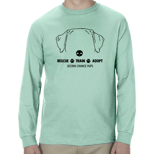 American Apparel Heavyweight Cotton Unisex Long Sleeve T-Shirt -- Celadon