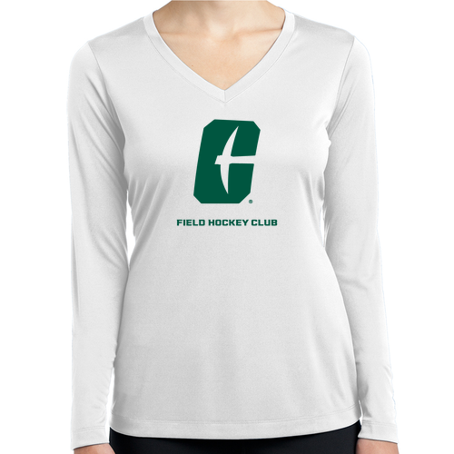 Sport Tek Ladies Long Sleeve Posicharge Competitor V Neck -- White