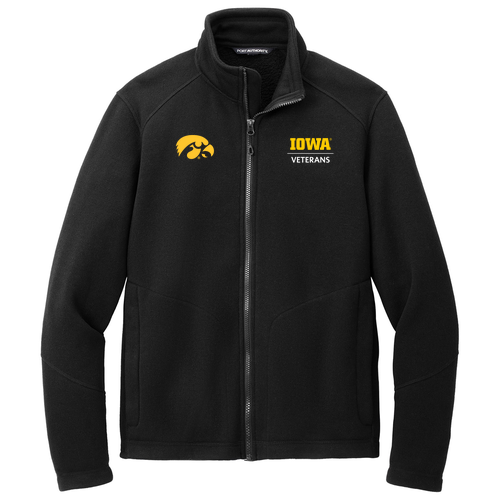 Embroidered Port Authority Arc Sweater Fleece Jacket -- Deep Black