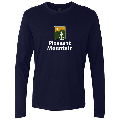 Pleasant Mountain Logo 1 Full color -- Long Sleeve Midnight Navy