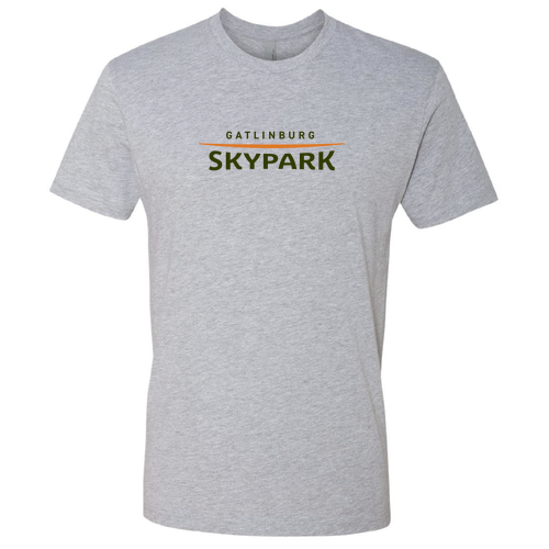 Gatlinburg Skypark Logo 1 Green & Orange Ink -- Short Sleeve Heather Grey