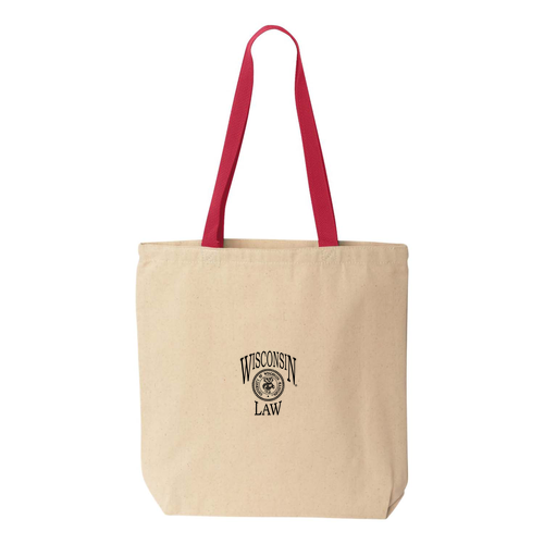 Liberty Bags Canvas Tote with Contrasting Handles -- Natural / Red