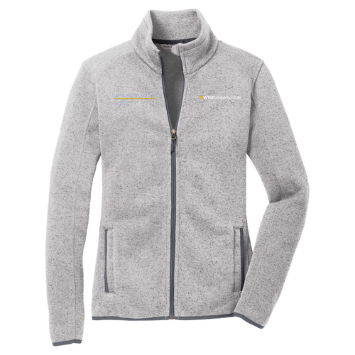Port Authority Ladies Sweater Fleece Jacket -- Grey Heather