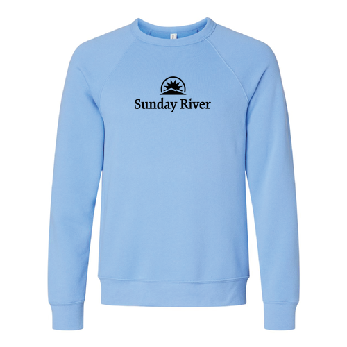 Sunday River Logo 1 Black Ink -- Crewneck Sweatshirt Carolina Blue