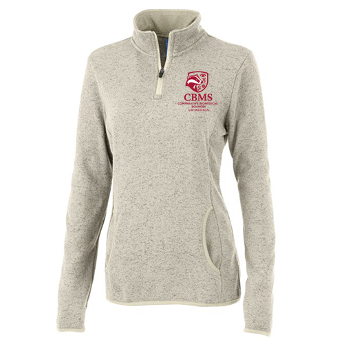 Charles River Womens Heathered Fleece Pullover -- Oatmeal Heather (Embroidery)