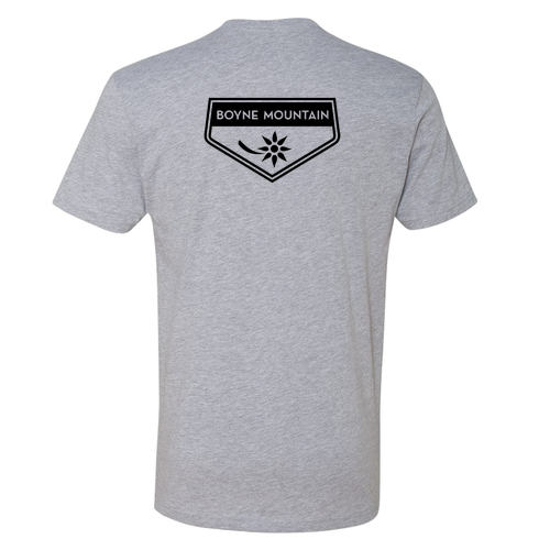 Boyne Mountain Logo 2 Black Ink -- short sleeve Heather Grey